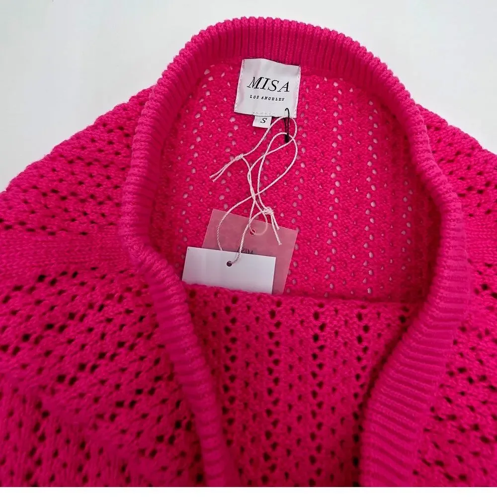 MISA Los Angeles Flamingo Pink Crochet 2 Piece Set NWT - Picture 14 of 16